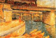 Bridges Across the Seine at Asnieres, Vincent Van Gogh